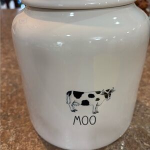 VHTF Rae Dunn OG Moo cow farmline canister from the shabby chic line